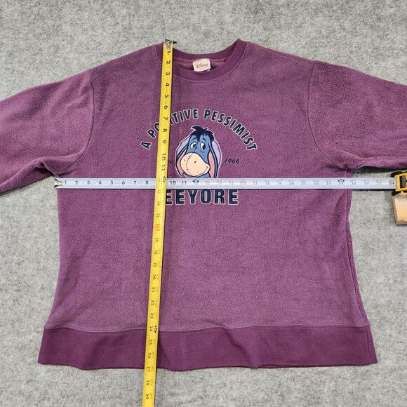VTG Y2K Disney Store Eeyore Womens L Large Winnie The Pooh Fleece Sweatshirt - Picture 8 of 12